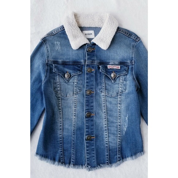 GIRL'S HUDSON 2-PIECE "BESTFRIEND BIG REBEL HEART" STRETCH JEANS + JACKET Sz 10 - Picture 8 of 12